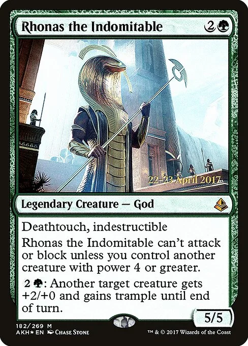 Rhonas the Indomitable, carta Magic di tipo Legendary Creature — God illustrata da Chase Stone