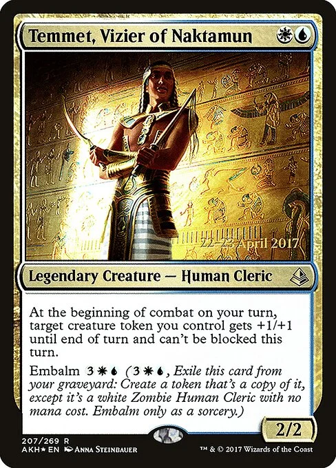 Temmet, Vizier of Naktamun, carta Magic di tipo Legendary Creature — Human Cleric illustrata da Anna Steinbauer