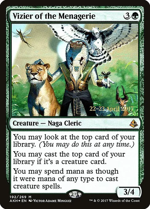 Vizier of the Menagerie, carta Magic di tipo Creature — Snake Cleric illustrata da Victor Adame Minguez