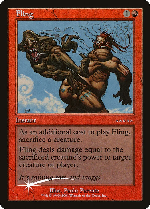 Fling, carta Magic di tipo Instant illustrata da Paolo Parente