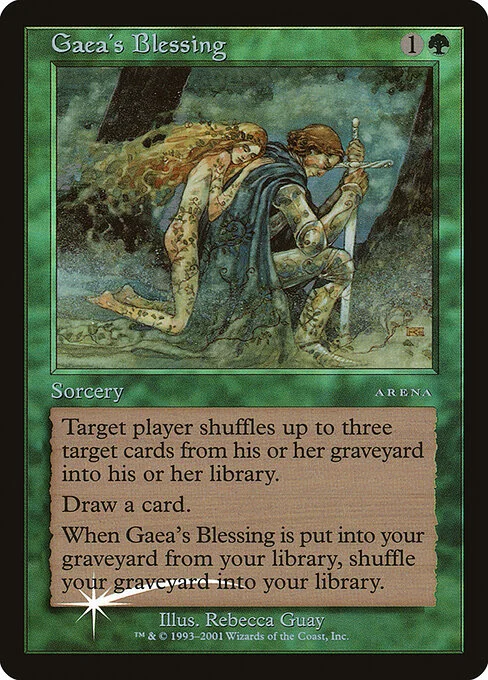 Gaea's Blessing, carta Magic di tipo Sorcery illustrata da Rebecca Guay