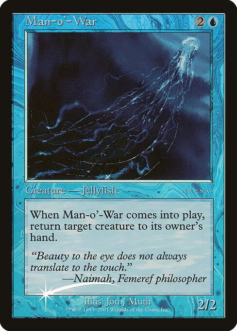 Man-o'-War, carta Magic di tipo Creature — Jellyfish illustrata da Jon J Muth