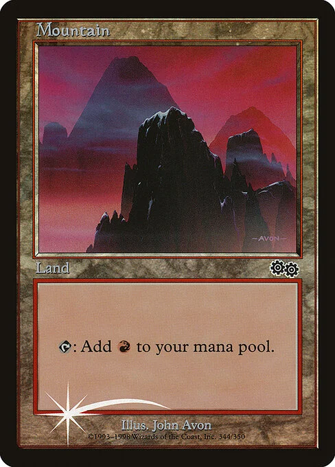 Mountain, carta Magic di tipo Basic Land — Mountain illustrata da John Avon
