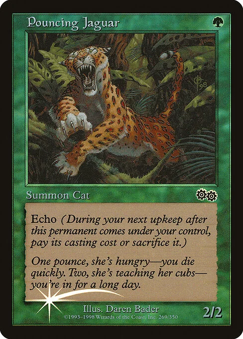 Pouncing Jaguar, carta Magic di tipo Creature — Cat illustrata da Daren Bader