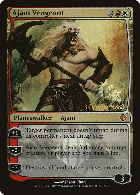 Ajani Vengeant, carta Magic di tipo Legendary Planeswalker — Ajani illustrata da Jason Chan