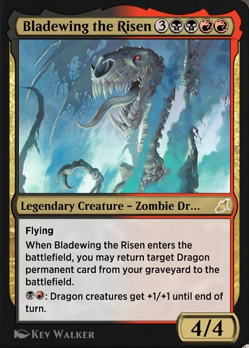Bladewing the Risen, carta Magic di tipo Legendary Creature — Zombie Dragon illustrata da Kev Walker