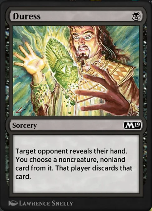 Duress, carta Magic di tipo Sorcery illustrata da Lawrence Snelly