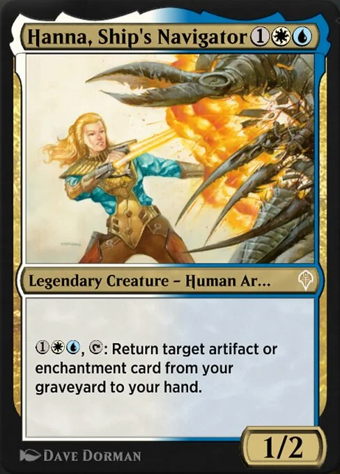 Hanna, Ship's Navigator, carta Magic di tipo Legendary Creature — Human Artificer illustrata da Dave Dorman
