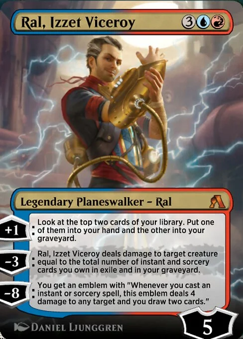 Ral, Izzet Viceroy, carta Magic di tipo Legendary Planeswalker — Ral illustrata da Daniel Ljunggren