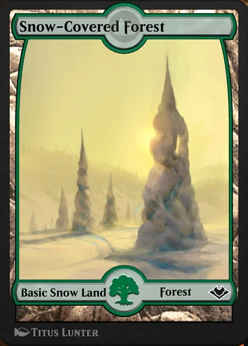 Snow-Covered Forest, carta Magic di tipo Basic Snow Land — Forest illustrata da Titus Lunter