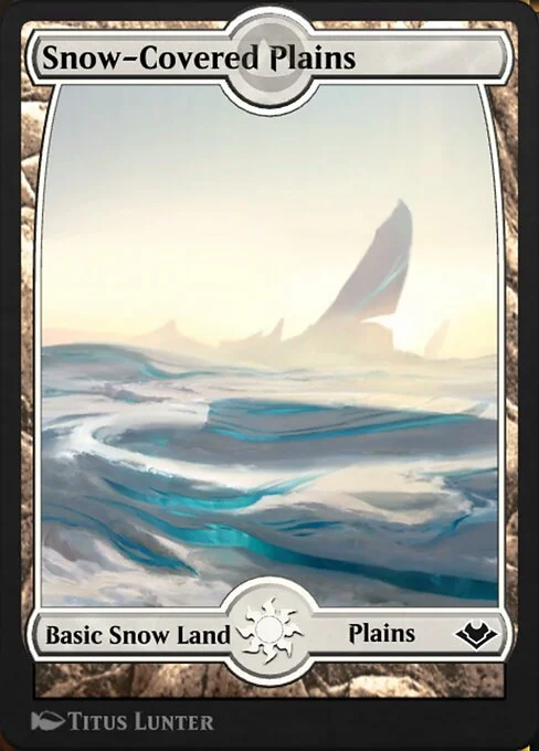 Snow-Covered Plains, carta Magic di tipo Basic Snow Land — Plains illustrata da Titus Lunter