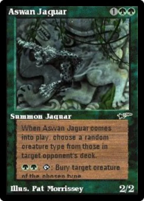 Aswan Jaguar, carta Magic di tipo Summon Jaguar illustrata da Pat Lewis