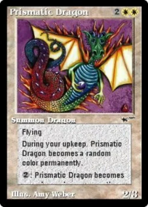 Prismatic Dragon, carta Magic di tipo Summon Dragon illustrata da Amy Weber