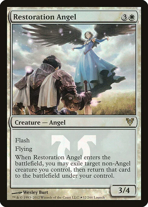 Restoration Angel, carta Magic di tipo Creature — Angel illustrata da Wesley Burt