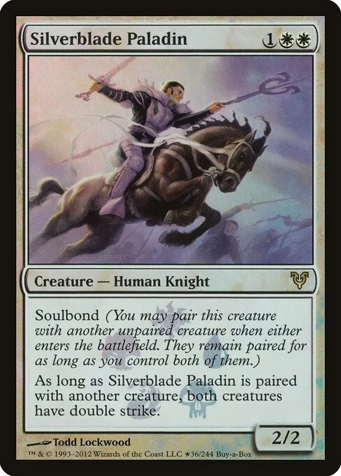 Silverblade Paladin, carta Magic di tipo Creature — Human Knight illustrata da Todd Lockwood