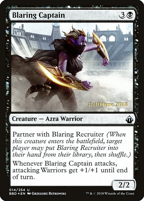 Blaring Captain, carta Magic di tipo Creature — Azra Warrior illustrata da Grzegorz Rutkowski