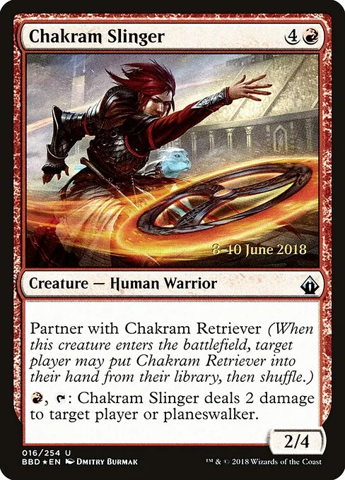 Chakram Slinger, carta Magic di tipo Creature — Human Warrior illustrata da Dmitry Burmak