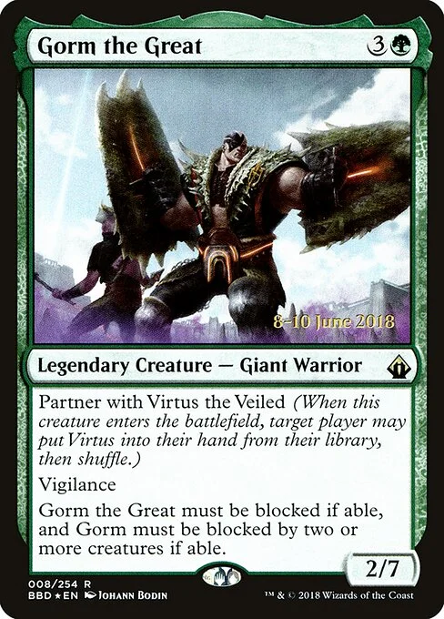 Gorm the Great, carta Magic di tipo Legendary Creature — Giant Warrior illustrata da Johann Bodin