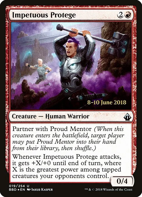 Impetuous Protege, carta Magic di tipo Creature — Human Warrior illustrata da Jakub Kasper