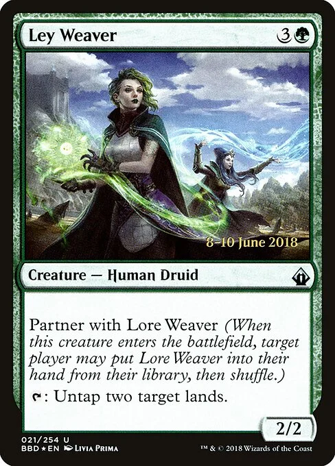 Ley Weaver, carta Magic di tipo Creature — Human Druid illustrata da Livia Prima