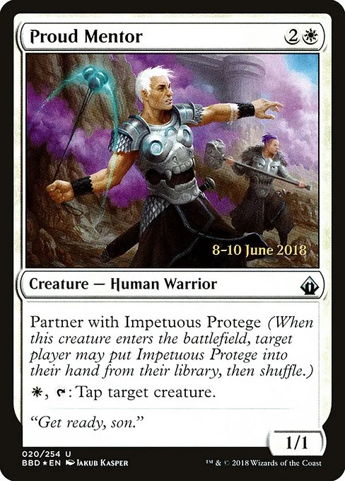 Proud Mentor, carta Magic di tipo Creature — Human Warrior illustrata da Jakub Kasper