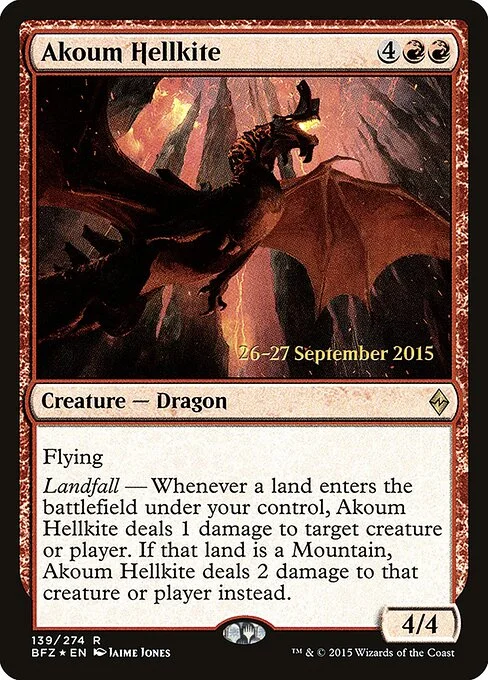 Akoum Hellkite, carta Magic di tipo Creature — Dragon illustrata da Jaime Jones
