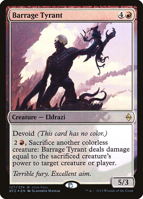 Barrage Tyrant, carta Magic di tipo Creature — Eldrazi illustrata da Slawomir Maniak