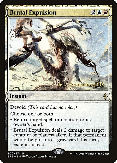 Brutal Expulsion, carta Magic di tipo Instant illustrata da Victor Adame Minguez