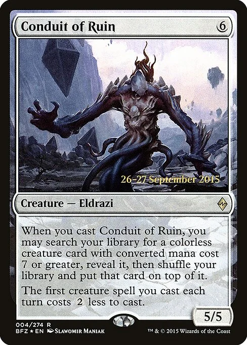 Conduit of Ruin, carta Magic di tipo Creature — Eldrazi illustrata da Slawomir Maniak