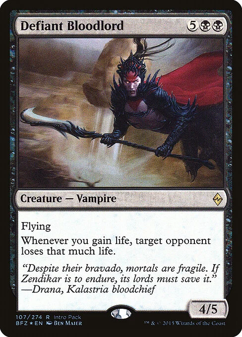 Defiant Bloodlord, carta Magic di tipo Creature — Vampire illustrata da Ben Maier