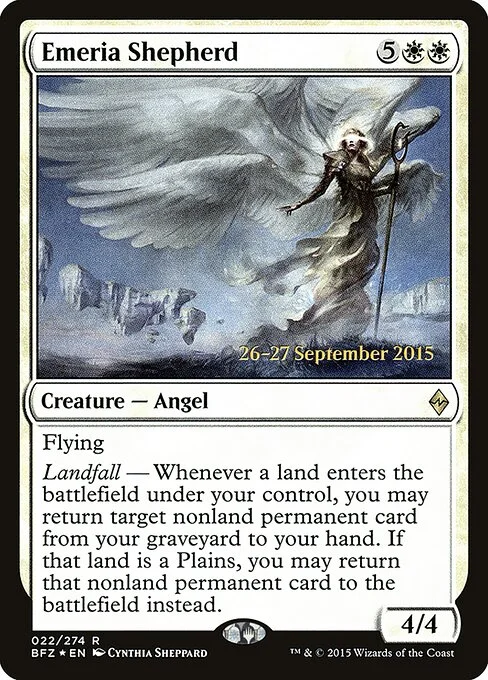 Emeria Shepherd, carta Magic di tipo Creature — Angel illustrata da Cynthia Sheppard