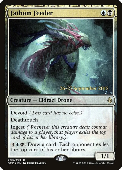 Fathom Feeder, carta Magic di tipo Creature — Eldrazi Drone illustrata da Clint Cearley