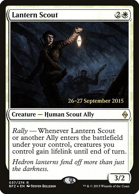Lantern Scout, carta Magic di tipo Creature — Human Scout Ally illustrata da Steven Belledin