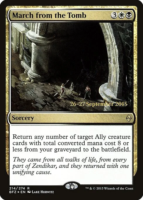 March from the Tomb, carta Magic di tipo Sorcery illustrata da Lake Hurwitz