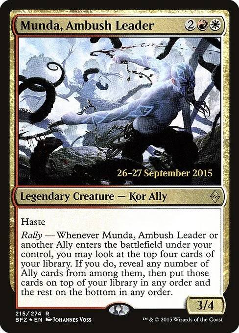 Munda, Ambush Leader, carta Magic di tipo Legendary Creature — Kor Ally illustrata da Johannes Voss