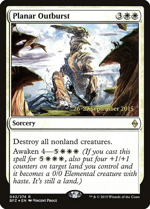 Planar Outburst, carta Magic di tipo Sorcery illustrata da Vincent Proce