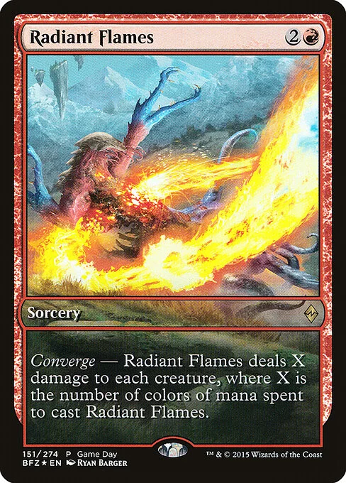 Radiant Flames, carta Magic di tipo Sorcery illustrata da Ryan Barger