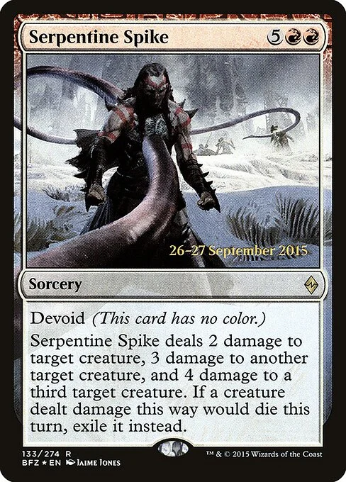 Serpentine Spike, carta Magic di tipo Sorcery illustrata da Jaime Jones