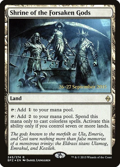 Shrine of the Forsaken Gods, carta Magic di tipo Land illustrata da Daniel Ljunggren