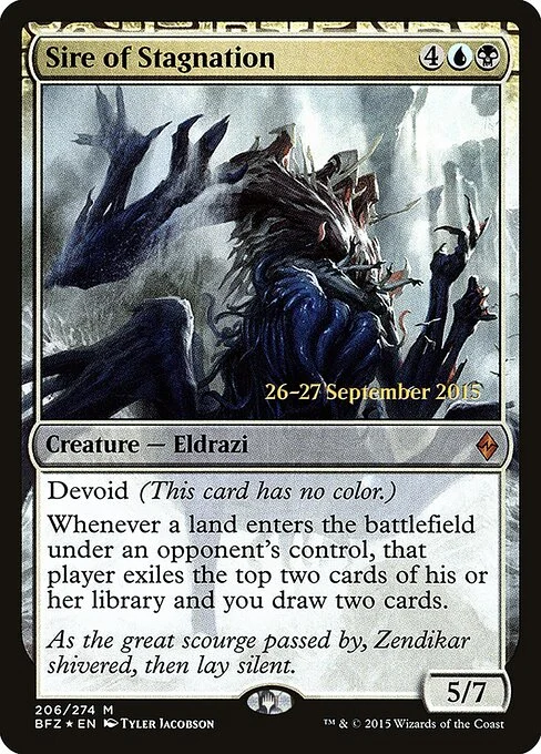 Sire of Stagnation, carta Magic di tipo Creature — Eldrazi illustrata da Tyler Jacobson