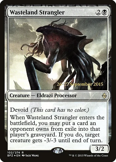 Wasteland Strangler, carta Magic di tipo Creature — Eldrazi Processor illustrata da Jack Wang