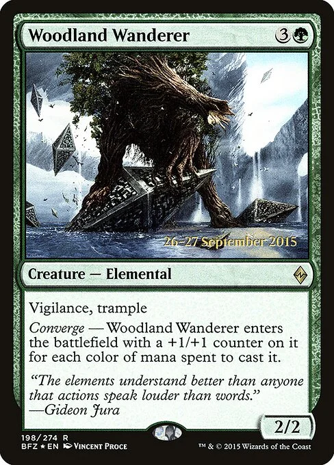 Woodland Wanderer, carta Magic di tipo Creature — Elemental illustrata da Vincent Proce