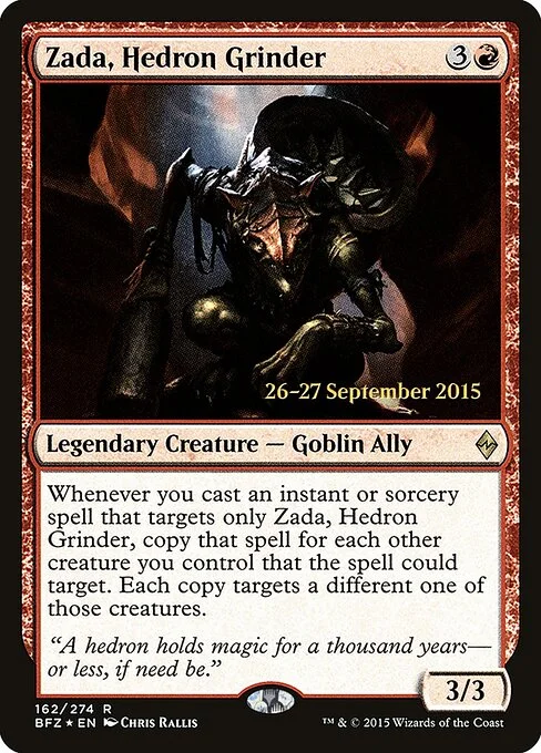 Zada, Hedron Grinder, carta Magic di tipo Legendary Creature — Goblin Ally illustrata da Chris Rallis