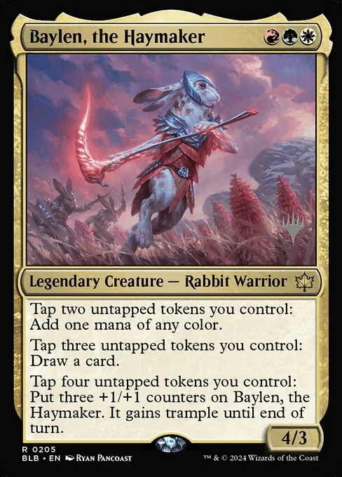 Baylen, the Haymaker, carta Magic di tipo Legendary Creature — Rabbit Warrior illustrata da Ryan Pancoast