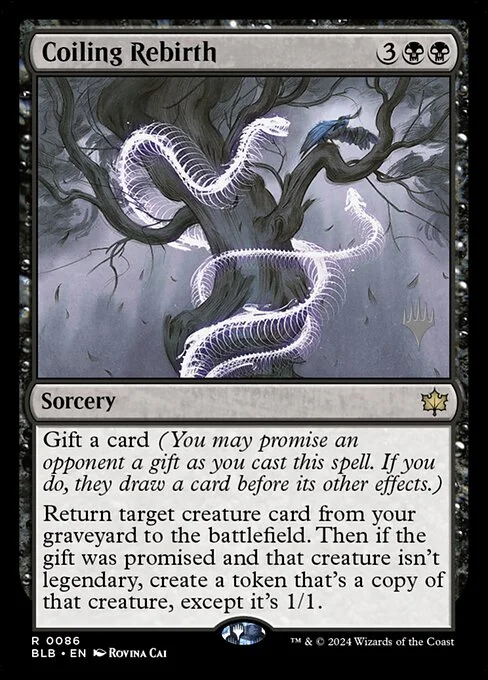 Coiling Rebirth, carta Magic di tipo Sorcery illustrata da Rovina Cai