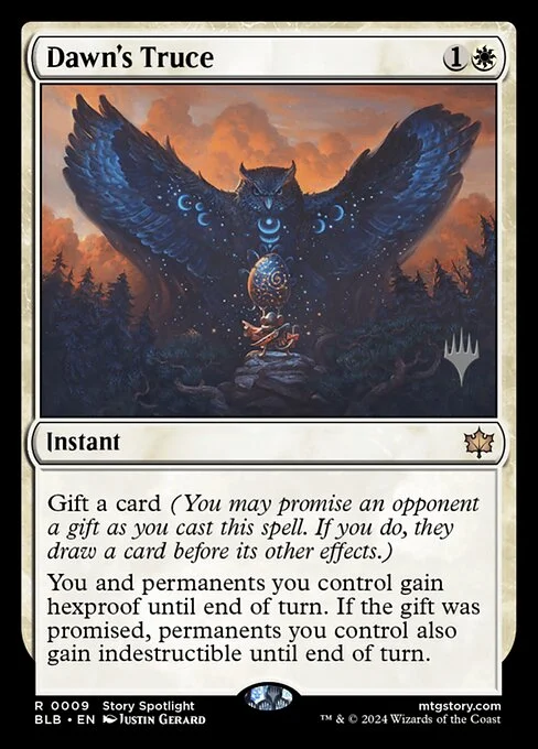Dawn's Truce, carta Magic di tipo Instant illustrata da Justin Gerard