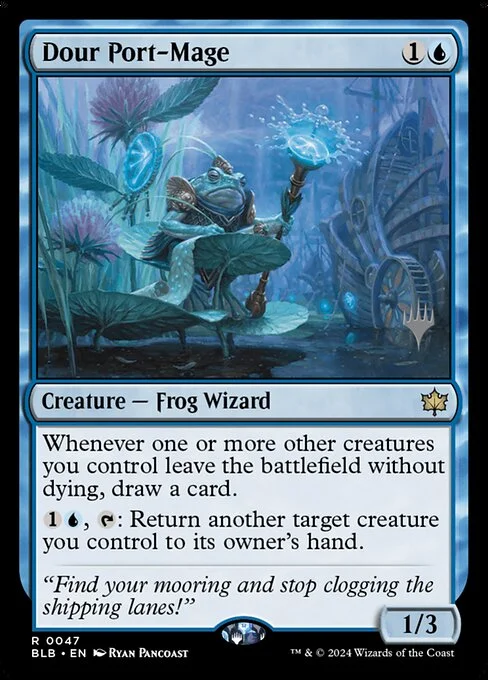 Dour Port-Mage, carta Magic di tipo Creature — Frog Wizard illustrata da Ryan Pancoast