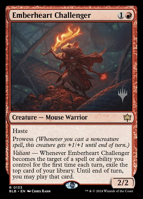 Emberheart Challenger, carta Magic di tipo Creature — Mouse Warrior illustrata da Chris Rahn