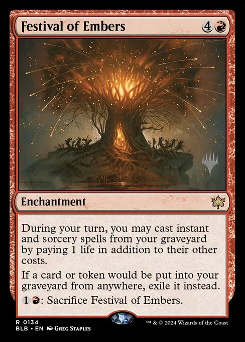 Festival of Embers, carta Magic di tipo Enchantment illustrata da Greg Staples