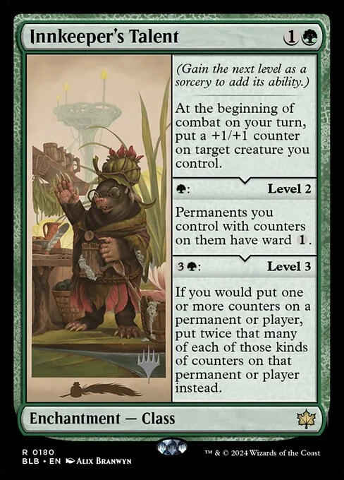 Innkeeper's Talent, carta Magic di tipo Enchantment — Class illustrata da Alix Branwyn